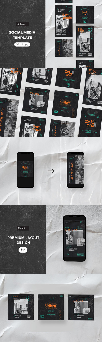 时尚个性多用途社交媒体banner海报设计模板集合-PSD