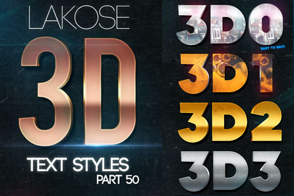 3D文本效果图层样式素材v.50