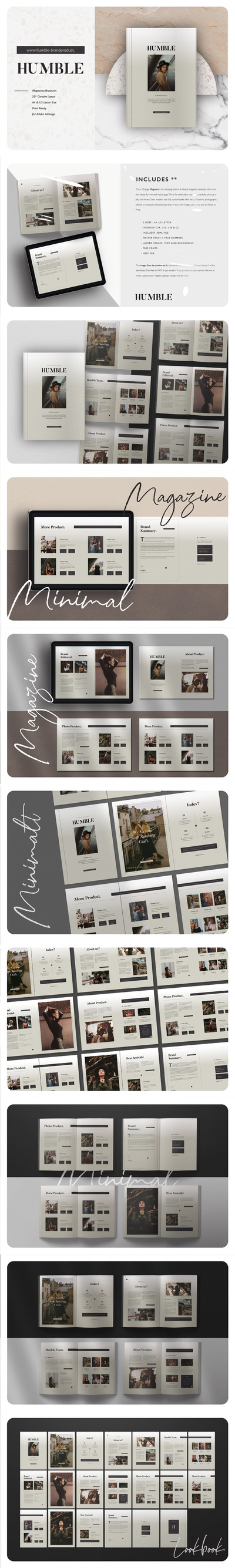 时尚高端简约清新优雅多用途的高品质品牌手册画册宣传册杂志房地产楼书设计模板