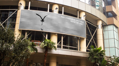 建筑上的弧形广告牌模型