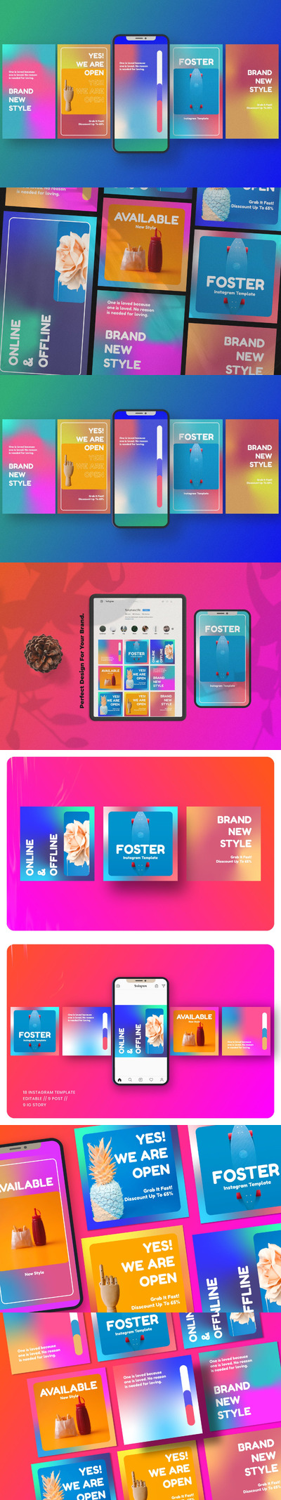 时尚渐变色广告设计模板下载（PSD）