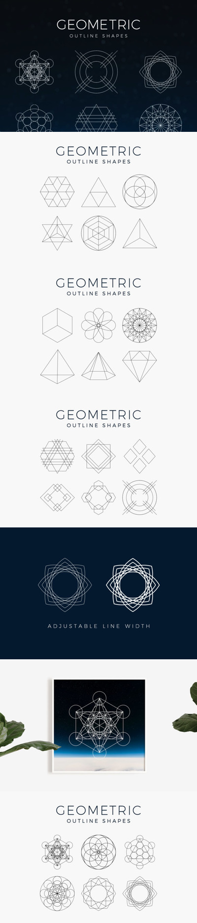 几何轮廓形状剪贴画素材