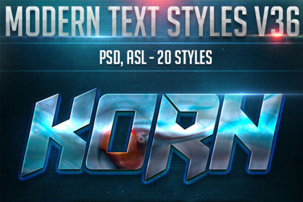 现代多彩金属文字效果图层样式素材包 V.36