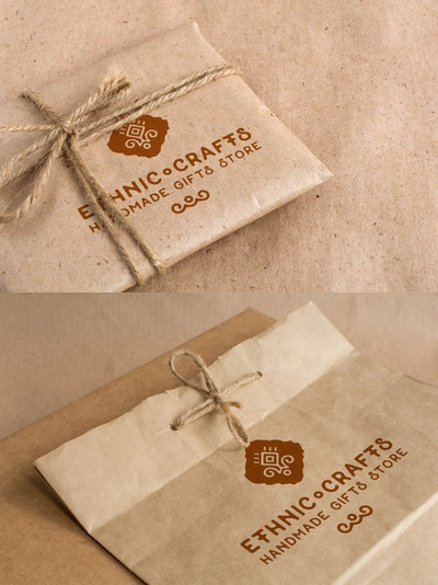 复古的礼物包装模型