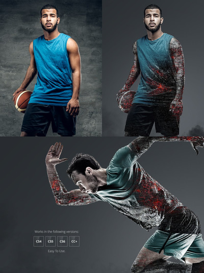 碳化木炭灰烬效果的PS酷炫特效文件下载（ABR,ATN,PAT）