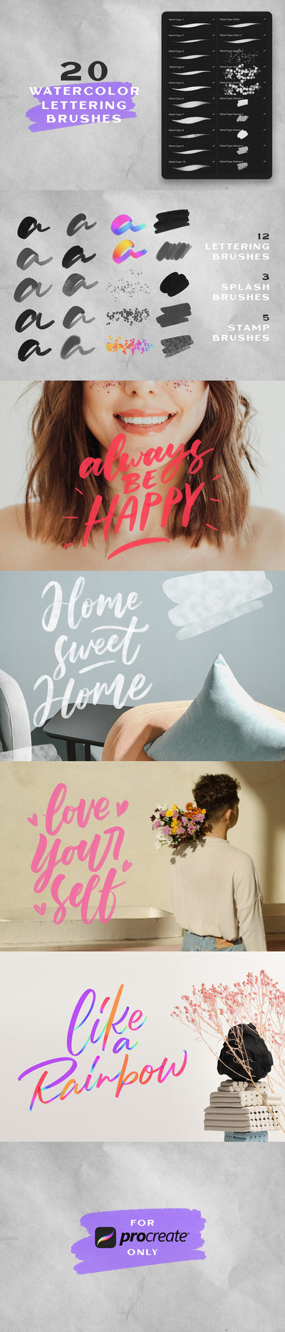 水彩Procreate笔刷（brushset）