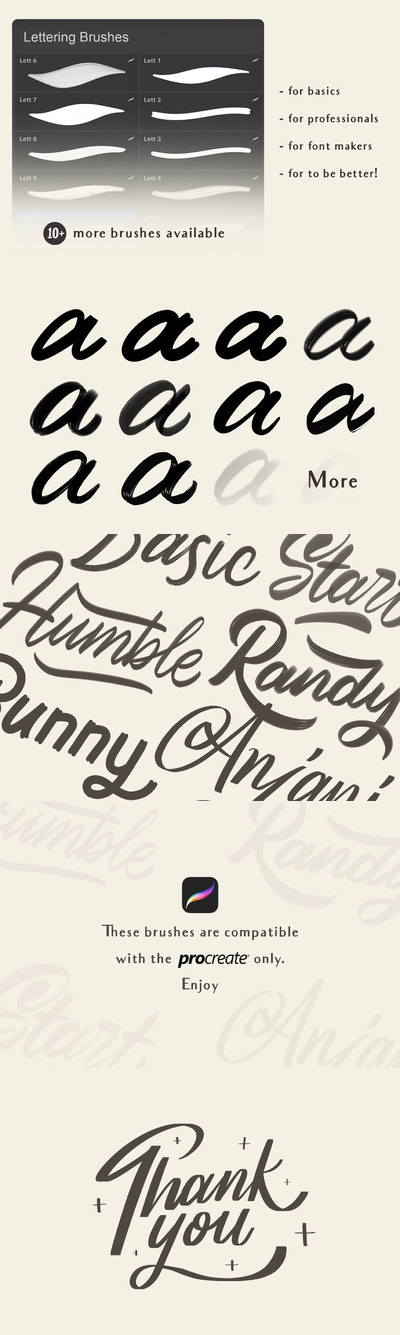 Procreate 字母手写笔刷（brushset）