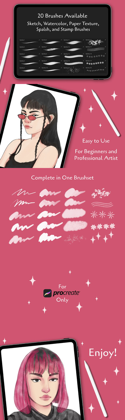 时尚插画procreate笔刷（brushset）