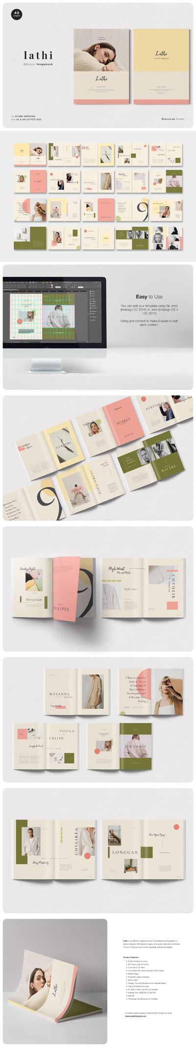 极简主义时装设计&摄影作品集杂志画册模板