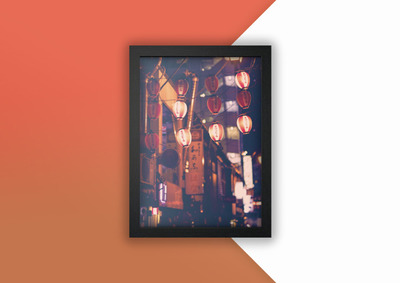 深色木制相框模型