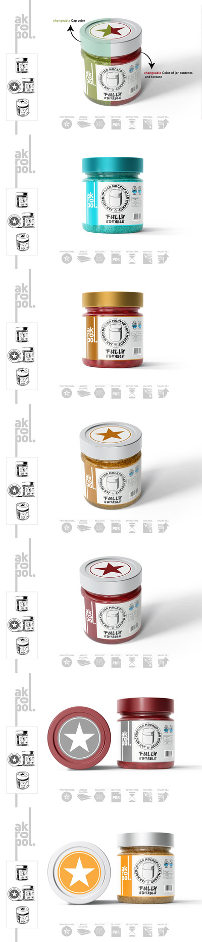 蜂蜜罐标签包装设计样机模板