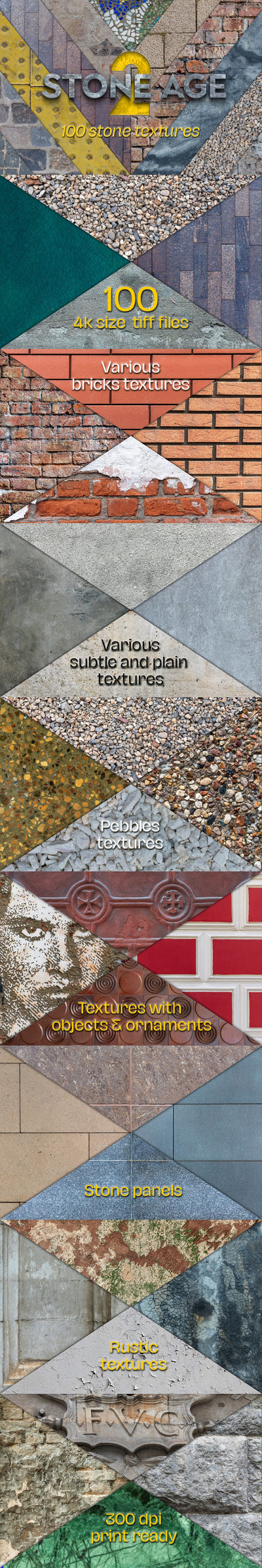 高品质的100种基于石材的纹理和表面背景底纹纹理大集合-PSD，JPG