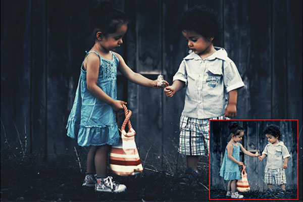 漆黑夜晚黑暗效果ps动作下载