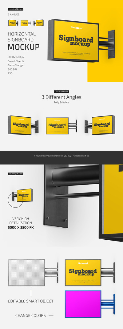 金属广告牌&招牌广告设计样机集
