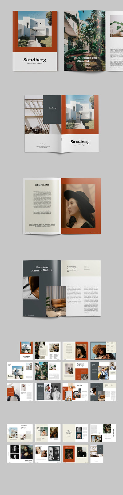 时尚优雅高端多用途的高品质品牌手册画册宣传册杂志房地产楼书设计模板