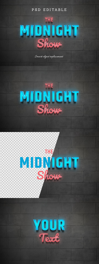 高品质多用途3D立体字图层样式