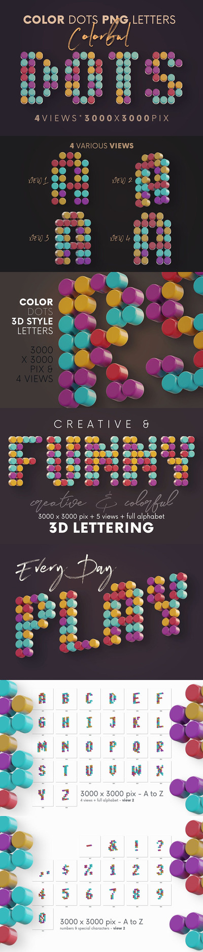 时尚高端绚丽3D立体字英文字体大集合