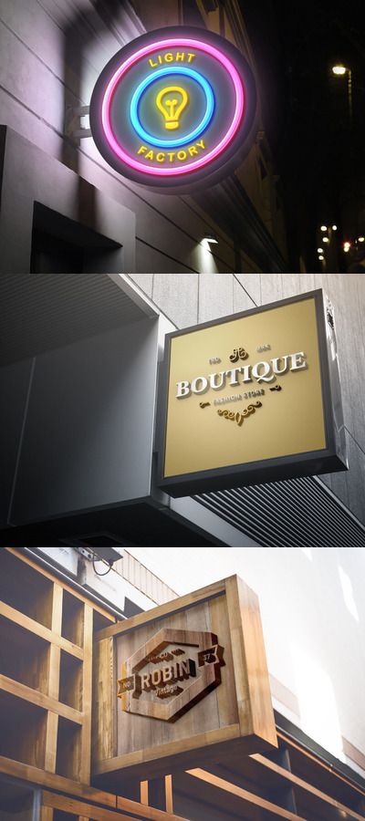 壁挂式商店招牌模型包