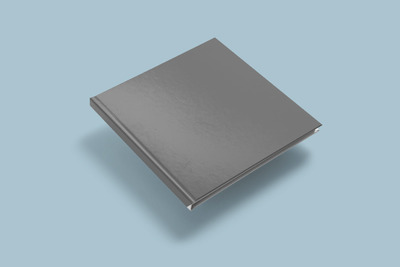 高端的方形硬皮书封面样机