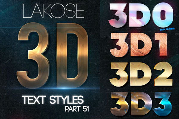 3D文本效果图层样式素材v.51