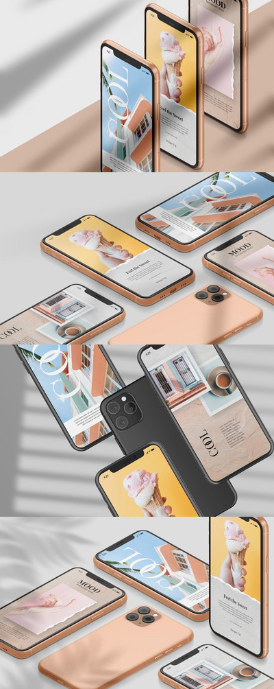 高端时尚的社交媒体手机样机模型下载（PSD）