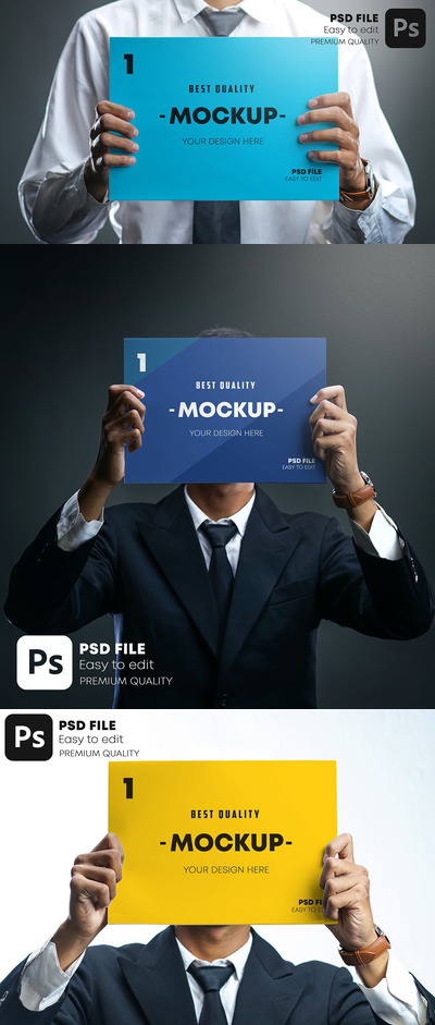 手持广告海报设计样机（PSD）