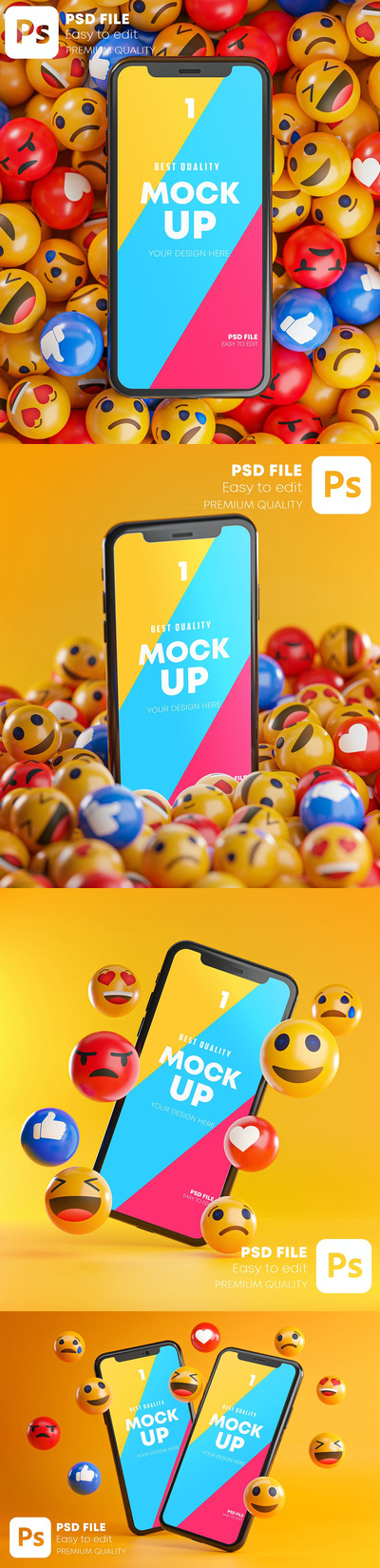 智能手机表情模拟包样机（PSD）