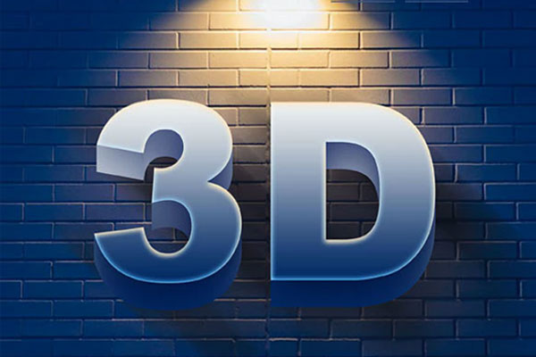 渐变白蓝色3D文字效果图层样式素材