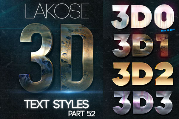 3D文本效果图层样式素材v.52