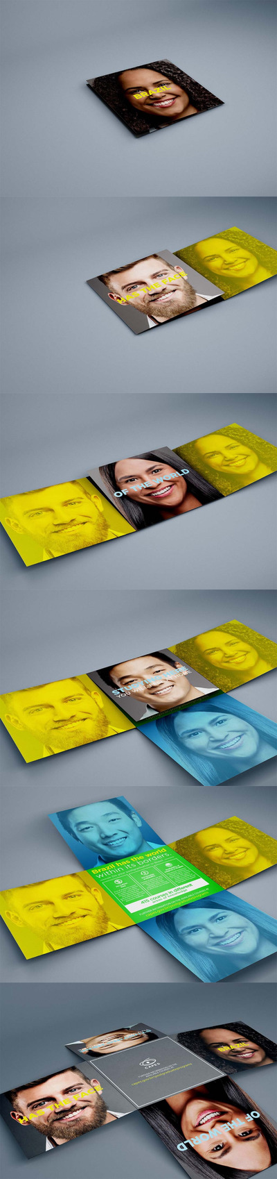 一套可折叠的小册子模型