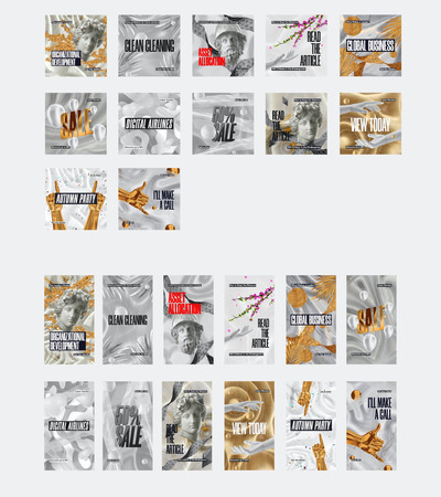 金色社交广告模板（PSD）