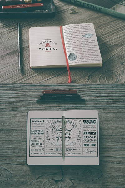 复古速写本展示样机