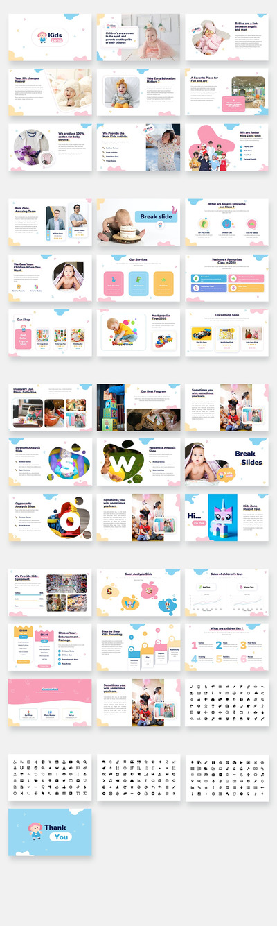 儿童和婴儿PPT模板（PPTX,PDF）