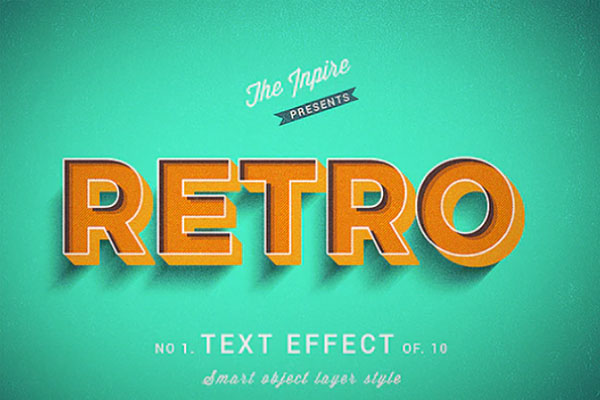 3D复古怀旧文字效果图层样式素材