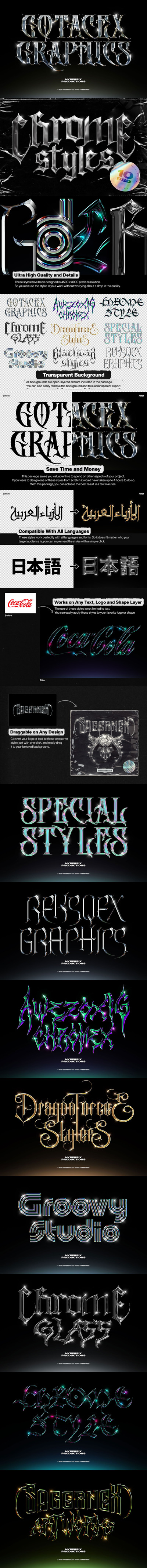 金属镀铬文字效果ps图层样式素材