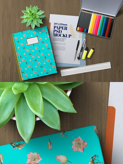 返校模拟场景文具样机（PSD）