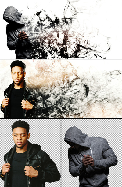 水墨烟雾扩散效果照片特效样机