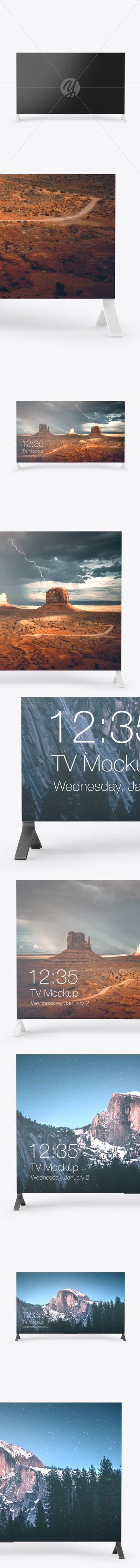 高分辨率的巨屏TV电视屏幕样机模板