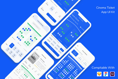 电影票相关 App UI Kit（FIG,SKETCH,XD）