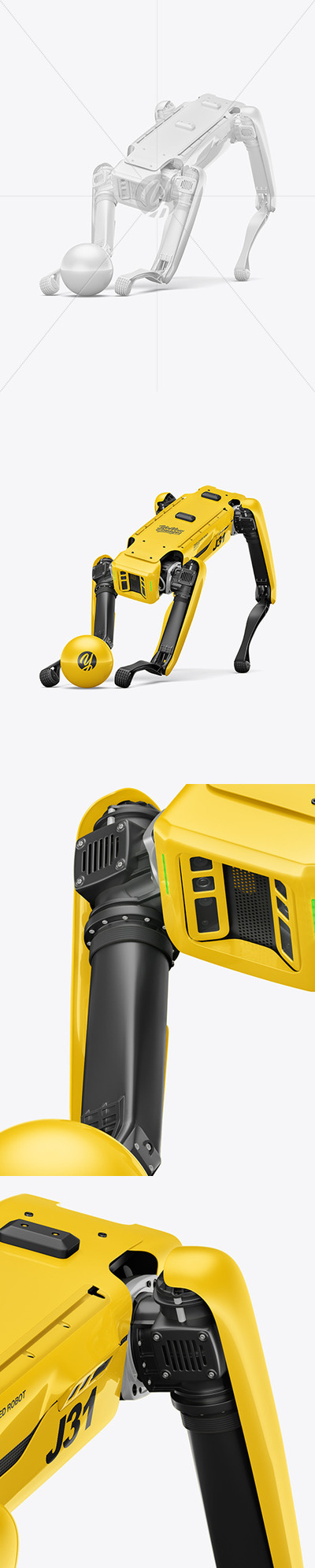 玩球场景四腿大狗机器人外观设计样机