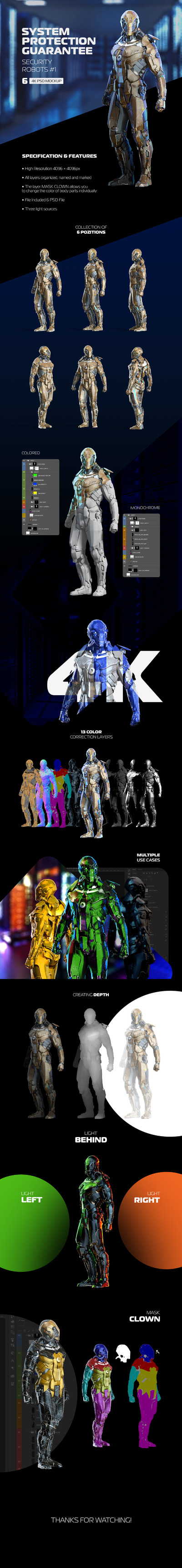 智能安保安全机器人设计样机模板