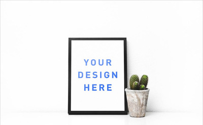 照片相框(和仙人掌)模型