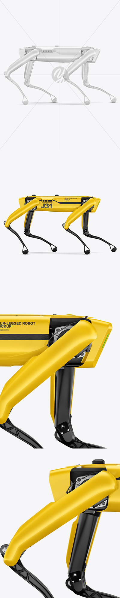 走路状态四腿大狗机器人外观设计样机
