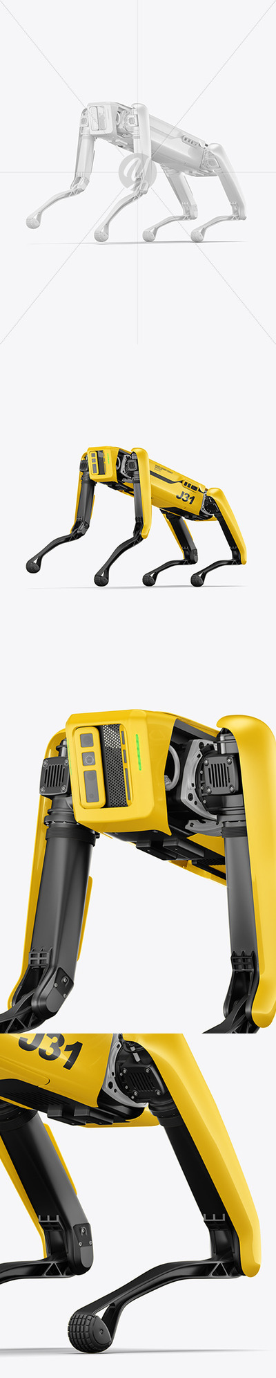 预备跳跃姿态四腿大狗机器人外观设计样机