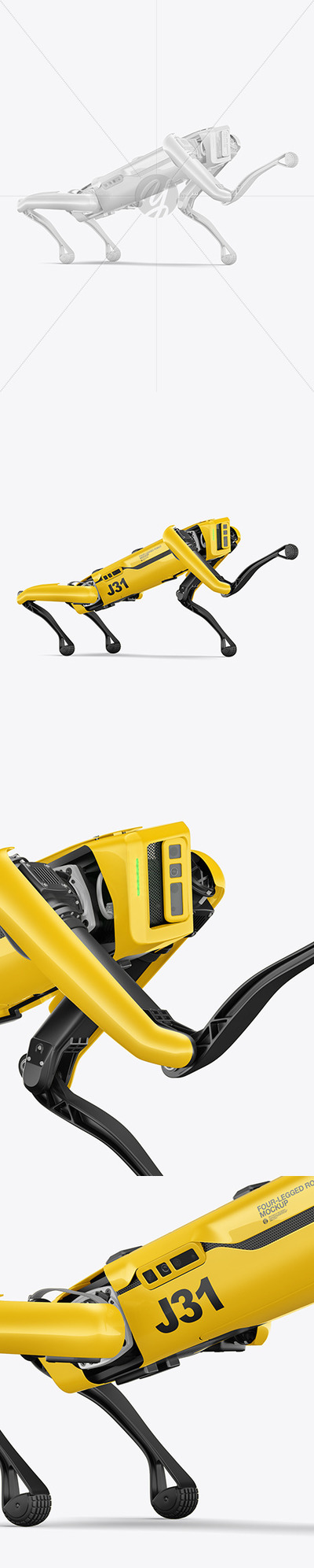 握手姿态四腿大狗机器人外观设计样机