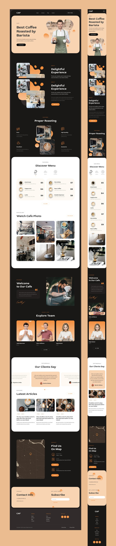 咖啡厅响应式登录页（FIG,SKETCH,XD）