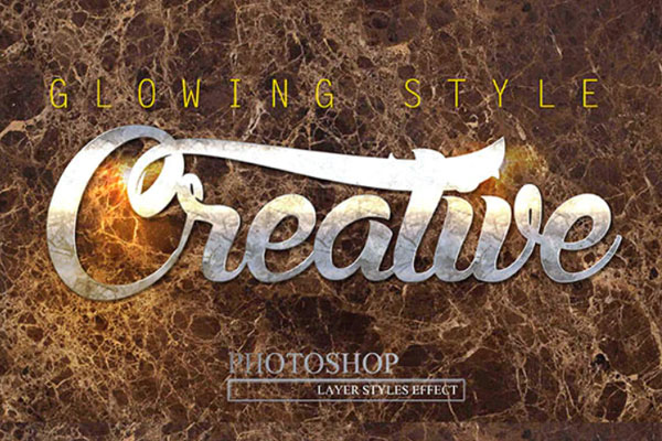 3D金属质感文字样式素材