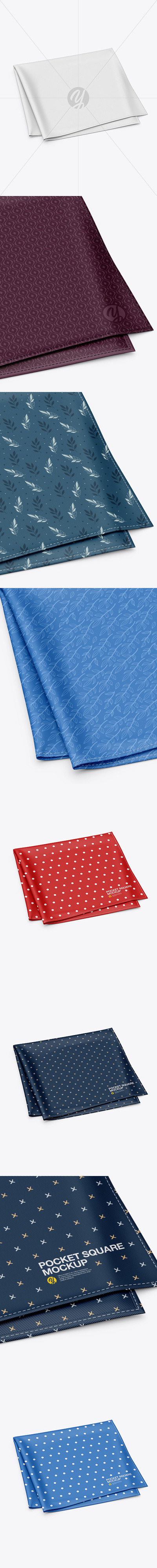 高角度拍摄手帕丝绸纹理图案设计样机模板