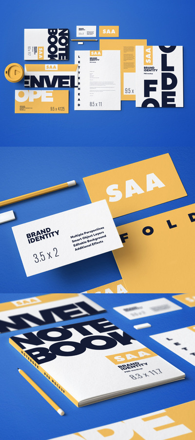 品牌身份和文具模型包