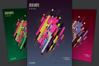 色彩图形海报模板下载（PSD）